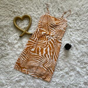 MINKPINK Vibrant Orange and White Dress